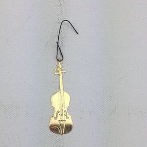 Gold Violin Christmas Tree Ornament Holiday Decoration 2.25"